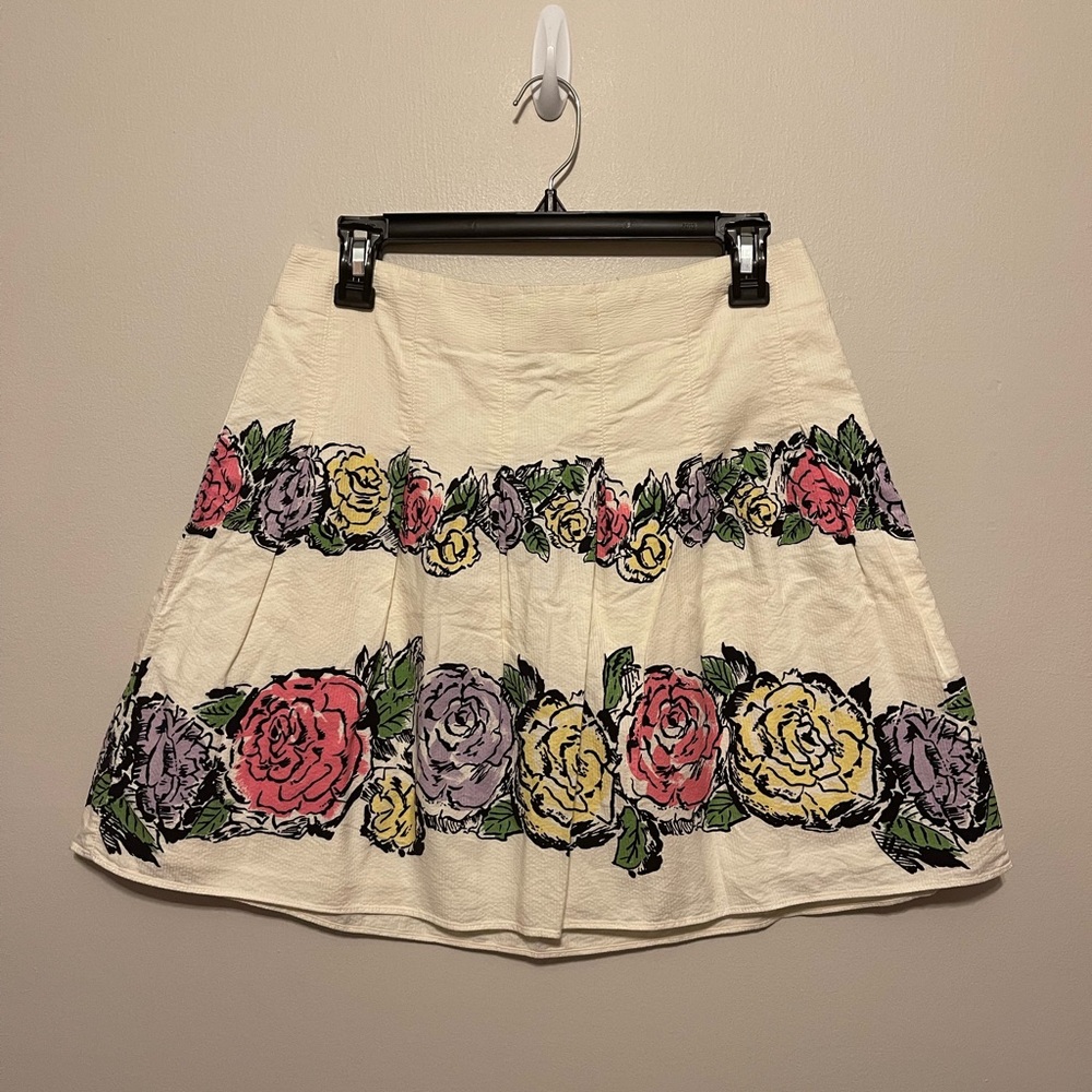 Ann Taylor Loft Pleated Floral Skirt